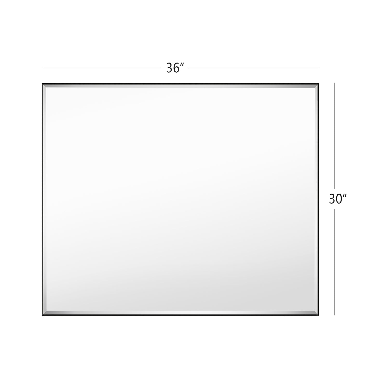 Reflections Sleek Modern Black Aluminum Framed Beveled Wall Mirror