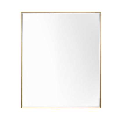 Reflections Sleek Modern 30x36" Gold Aluminum Framed Beveled Wall Mirror