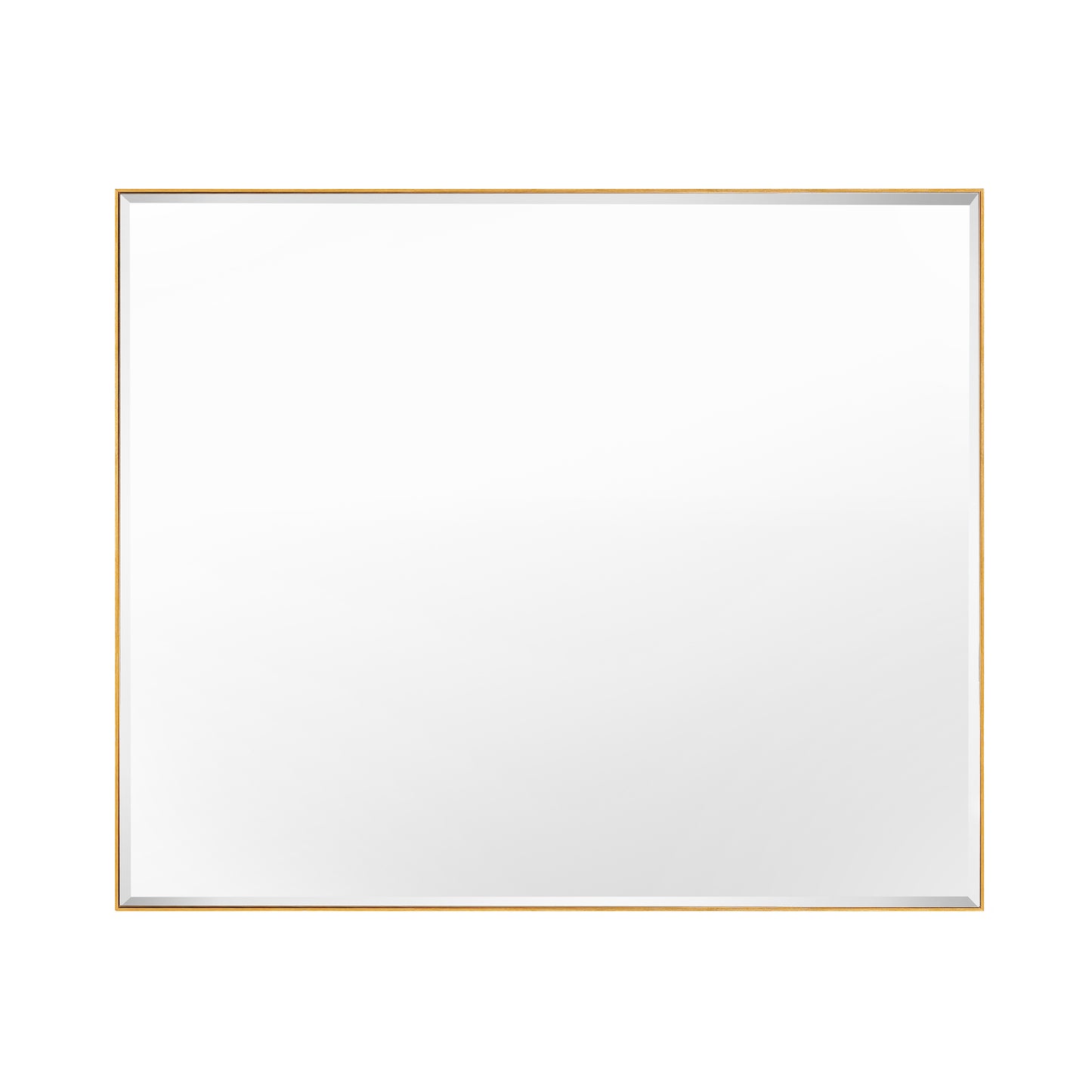 Reflections Sleek Modern 30x36" Gold Aluminum Framed Beveled Wall Mirror