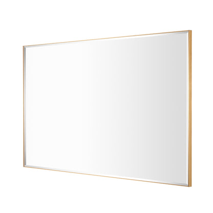 Reflections Sleek Modern 30x36" Gold Aluminum Framed Beveled Wall Mirror