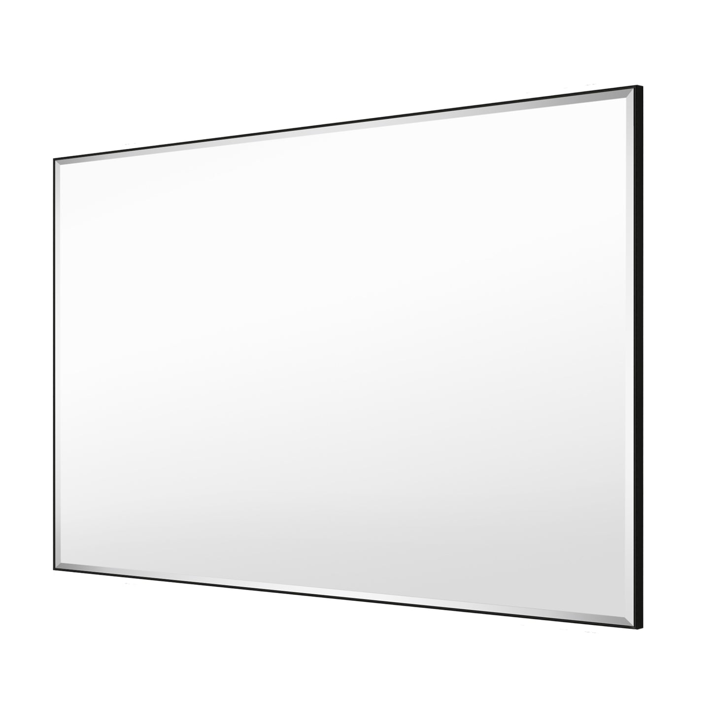 Reflections Sleek Modern 30x40" Black Aluminum Framed Beveled Wall Mirror