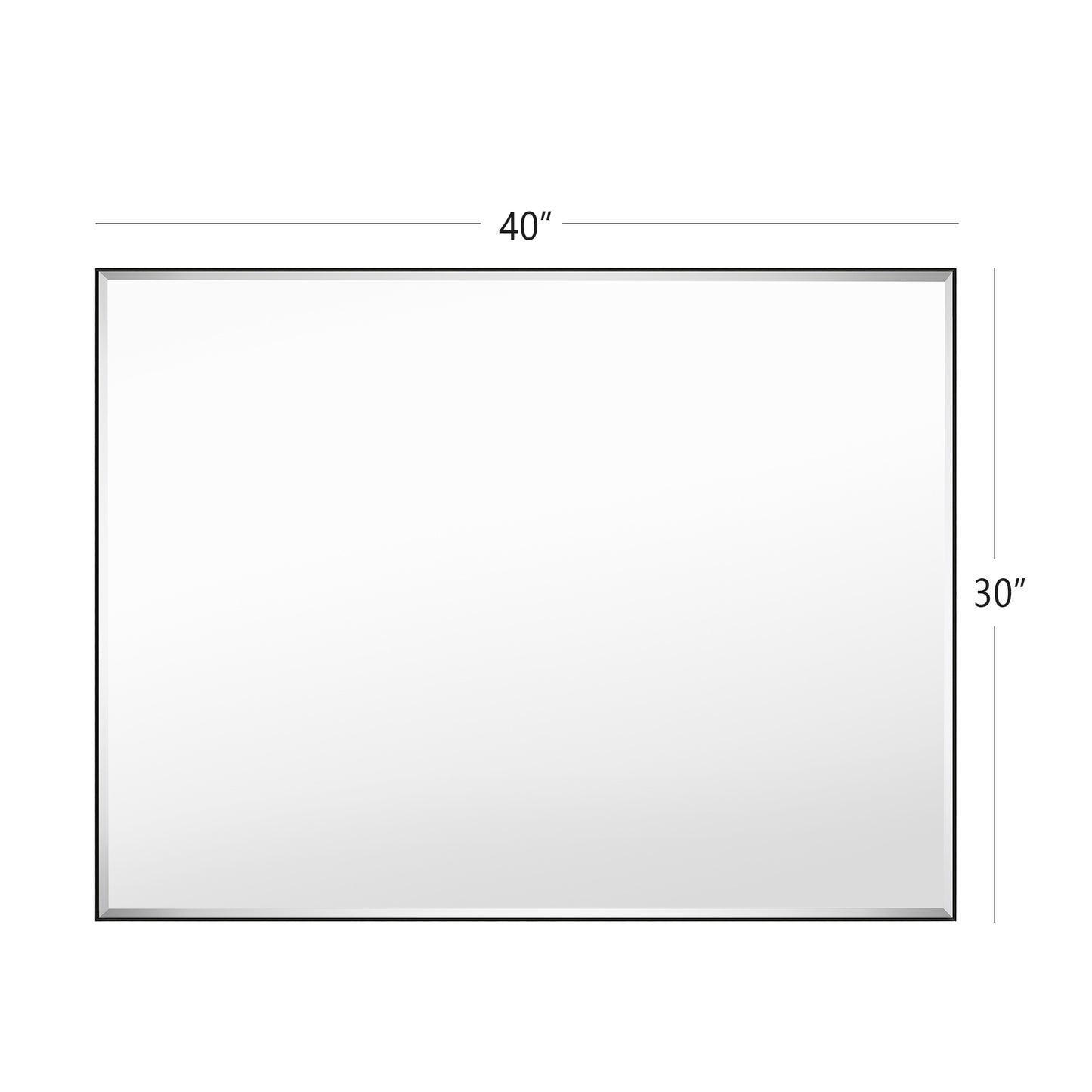 Reflections Sleek Modern Black Aluminum Framed Beveled Wall Mirror