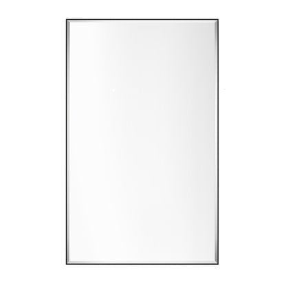 Reflections Sleek Modern 30x48" Black Aluminum Framed Beveled Wall Mirror