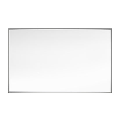 Reflections Sleek Modern 30x48" Black Aluminum Framed Beveled Wall Mirror