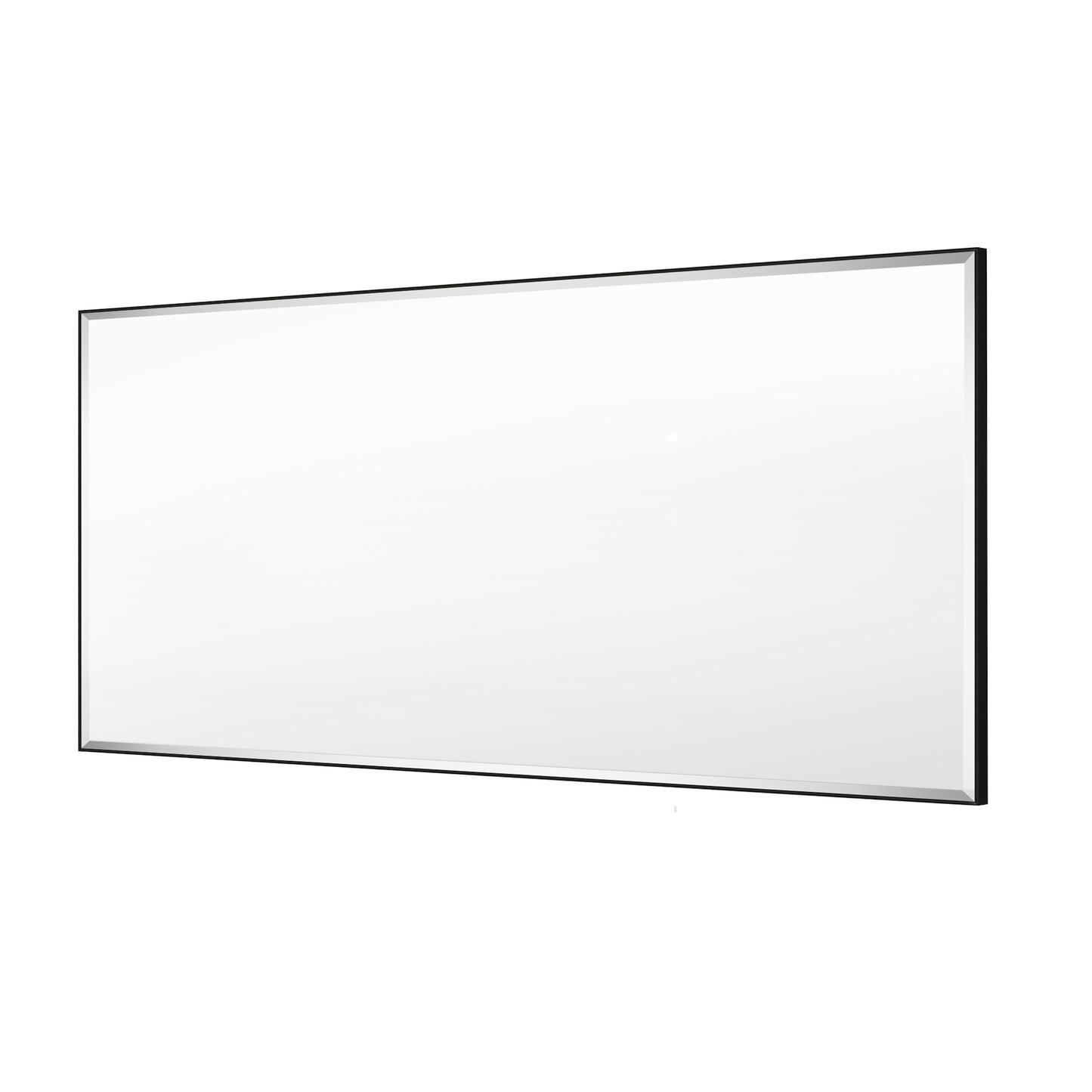 Reflections Sleek Modern 30x48" Black Aluminum Framed Beveled Wall Mirror