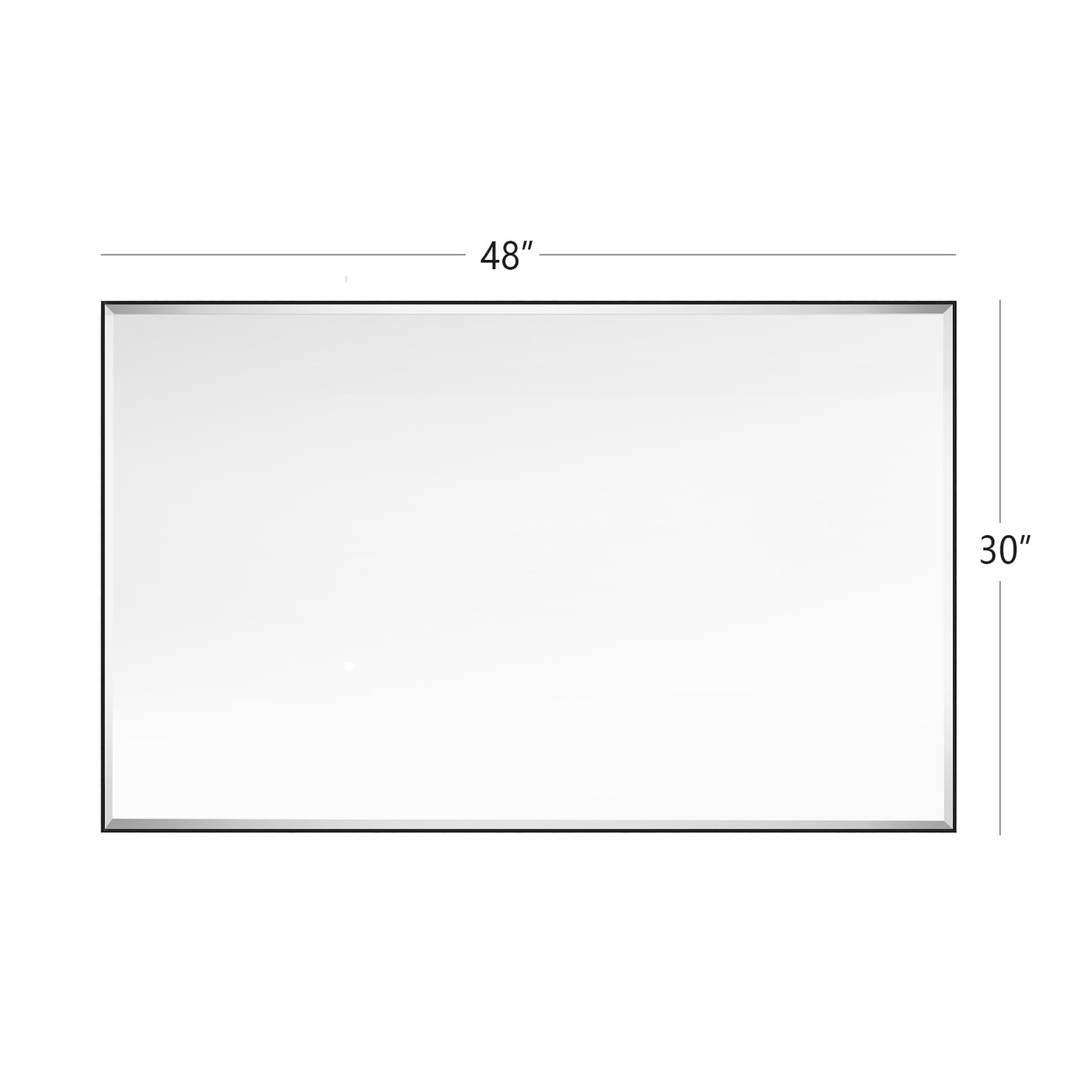 Reflections Sleek Modern 30x48" Black Aluminum Framed Beveled Wall Mirror