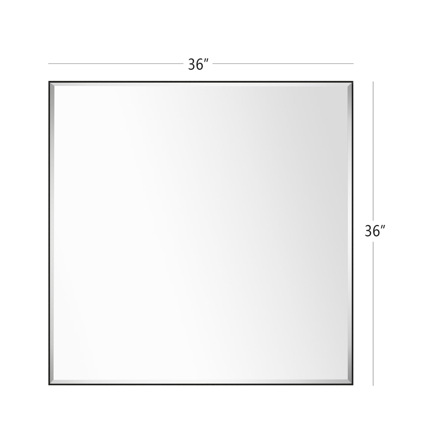 Reflections Sleek Modern Black Aluminum Framed Beveled Wall Mirror