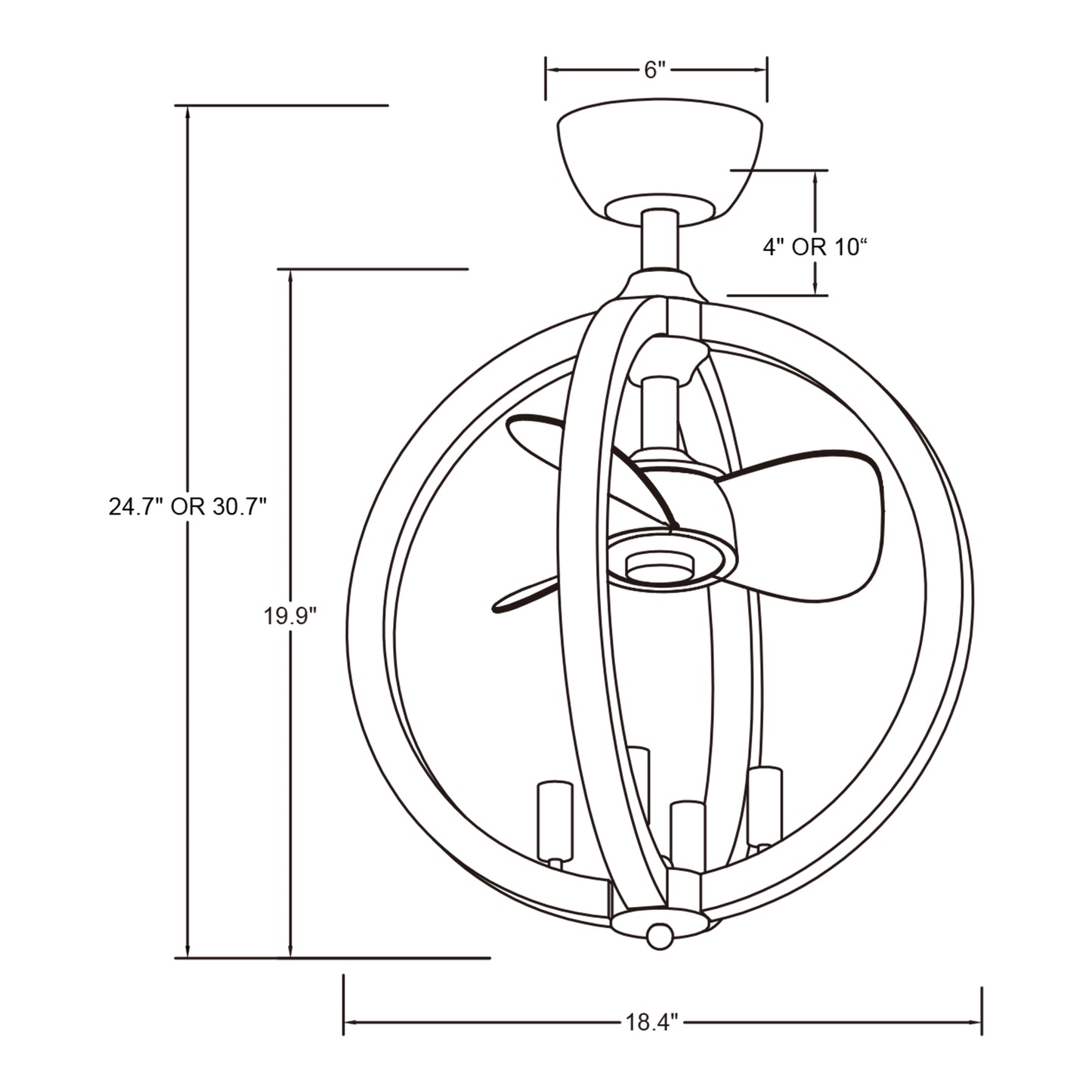 BreezeLite Modern 18.4" Antique White Indoor Bladeless Ceiling Fan