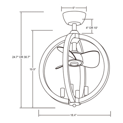 BreezeLite Modern 18.4" Antique White Indoor Bladeless Ceiling Fan