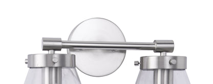 Gleam Modern Farmhouse 2-Light Nickel Vanity Light