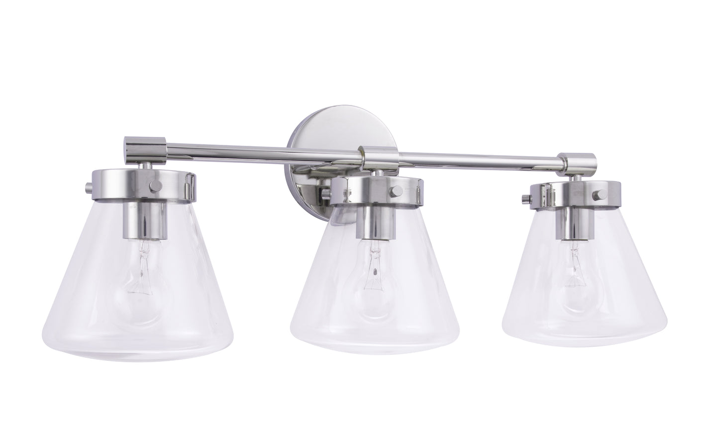 Gleam Modern Farmhouse 3-Light Nickel Vanity Light