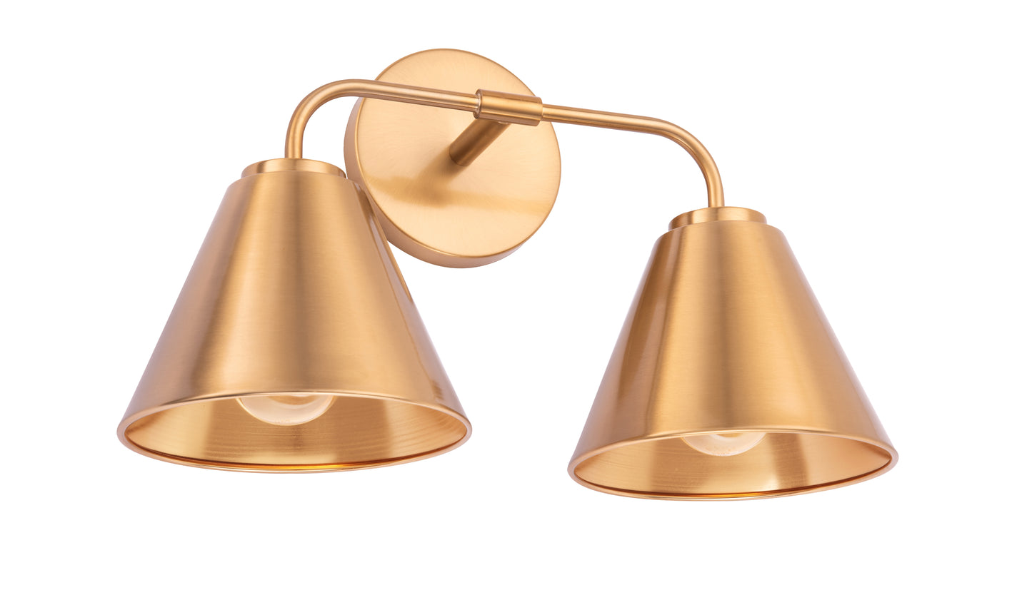 Loft Lantern Modern 2-Light Gold Vanity Light