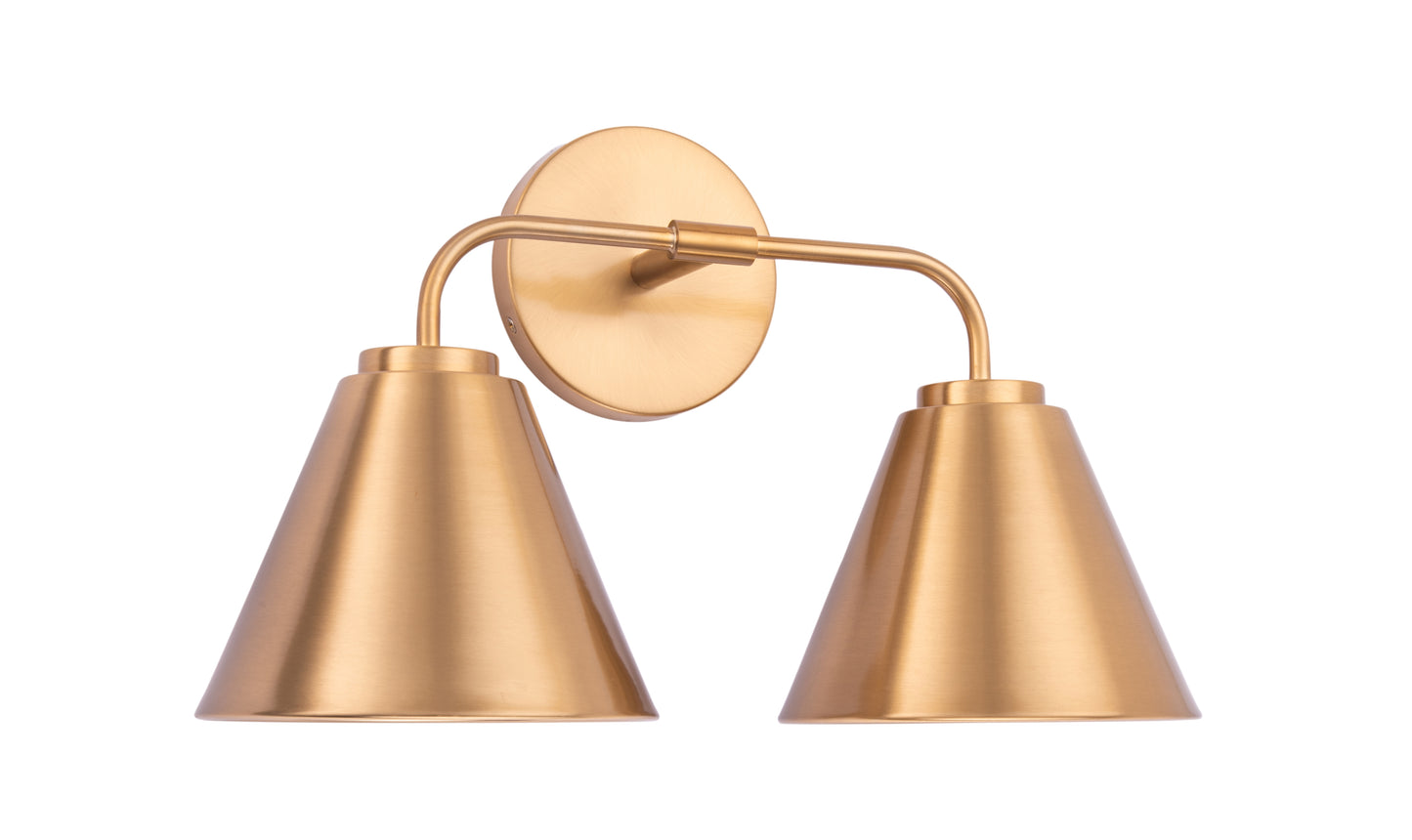 Loft Lantern Modern 2-Light Gold Vanity Light