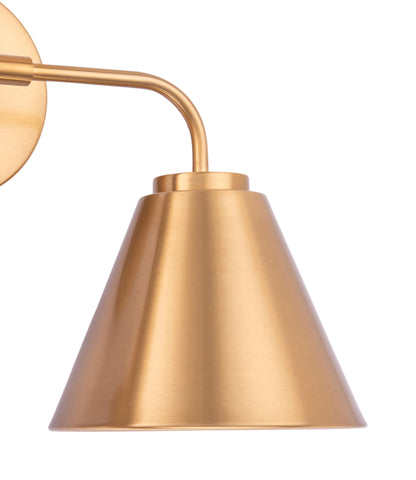 Loft Lantern Modern 2-Light Gold Vanity Light