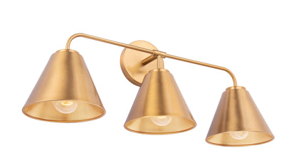 Loft Lantern Modern 3-Light Gold Vanity Light