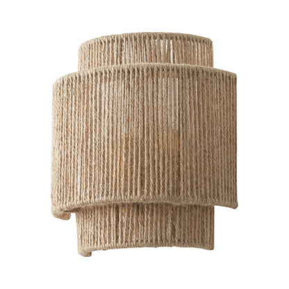 Lusteria 9" Boho Hand Woven Hemp Rope 1-Light Wall Sconce Light