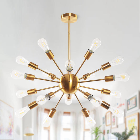 Lusteria 47.2" Modern Brass 18-Light Sputnik Chandelier