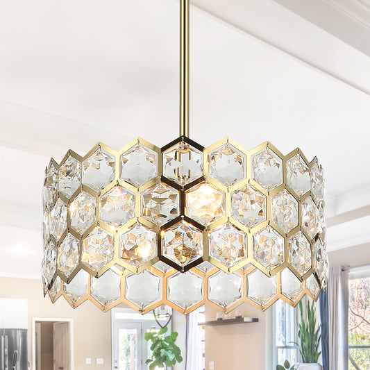 Lusteria Golden Modern 3-Light Pendant Light