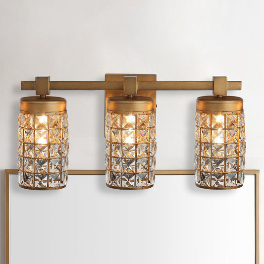 Lusteria 20 in. Modern Gold Bathroom 3-Light Wall Sconce