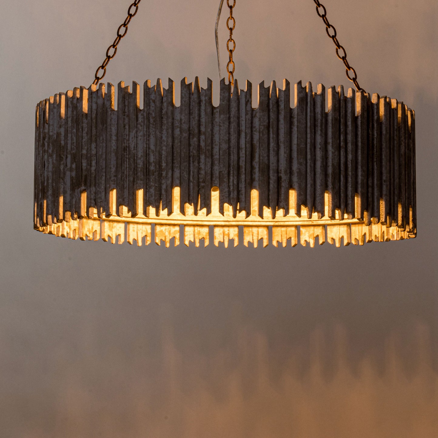 Lusteria 3-Light Natural Wooden Drum Farmhouse Chandelier