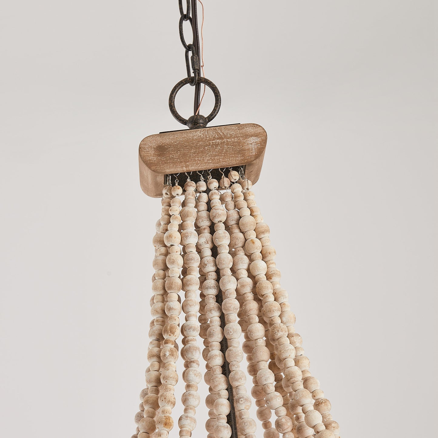 Lusteria 4-Light Wood Bead Farmhouse Candle Style Chandelier