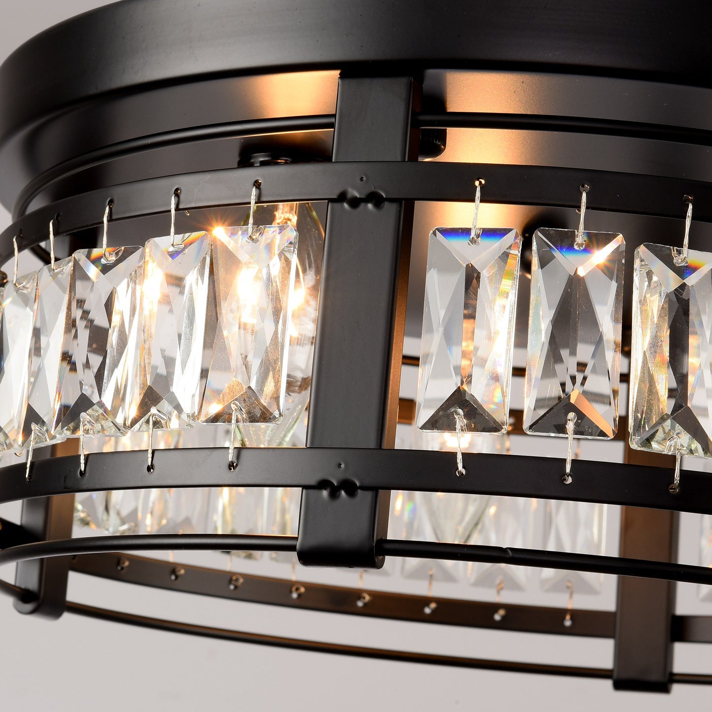 Lusteria 3-Light Modern Crystal Flush Mount Ceiling Light