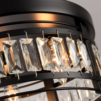 Lusteria 3-Light Modern Crystal Flush Mount Ceiling Light