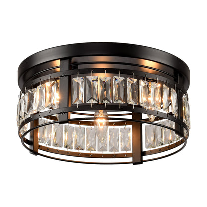 Lusteria 3-Light Modern Crystal Flush Mount Ceiling Light