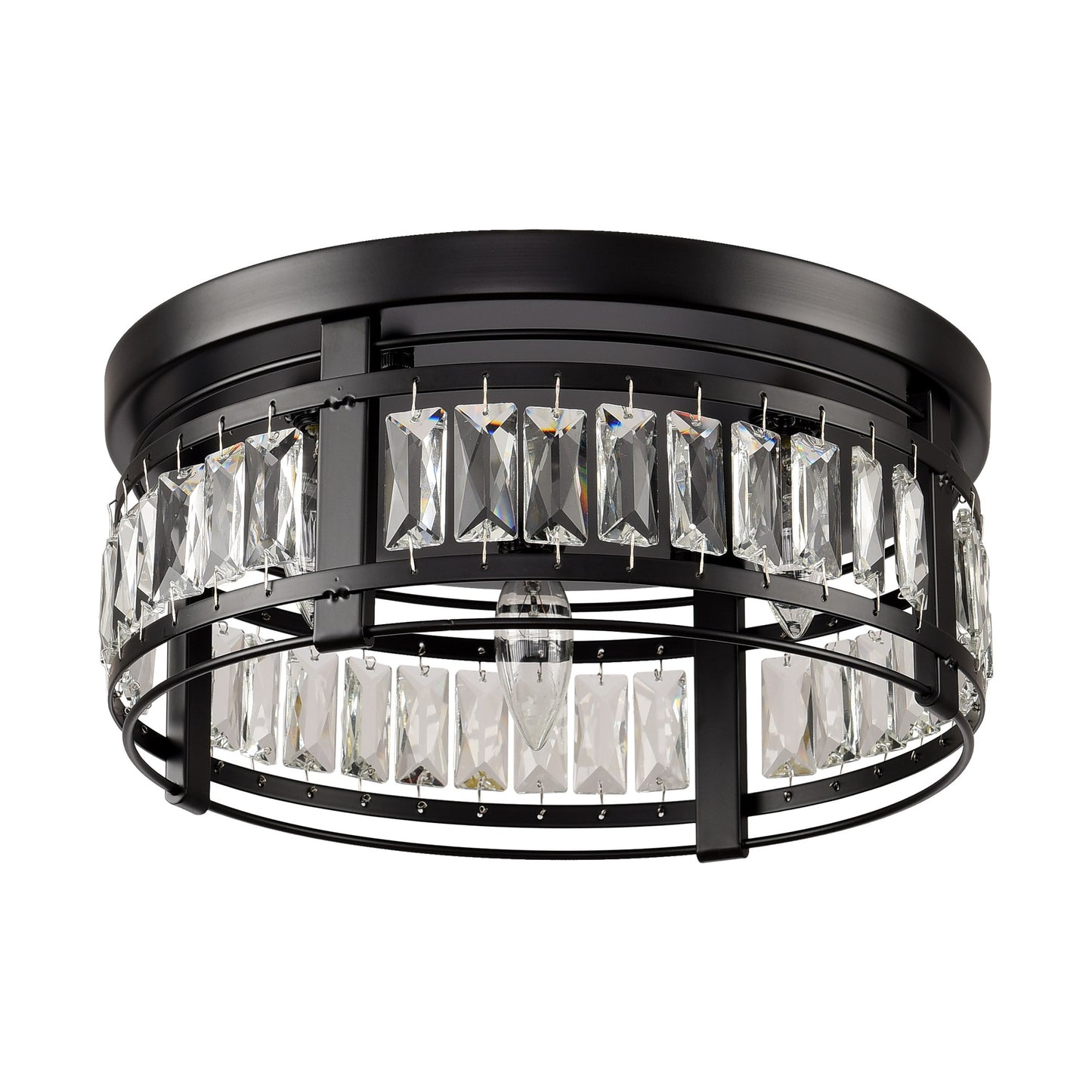 Lusteria 3-Light Modern Crystal Flush Mount Ceiling Light