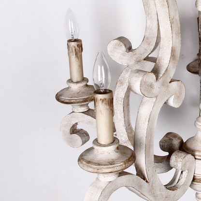 Lusteria 5-Light Handmade Antique Wooden Candle Chandelier