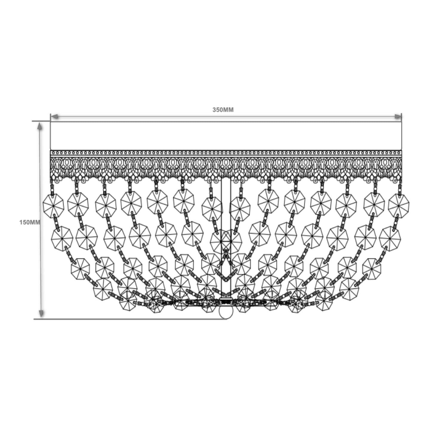 Lusteria 14" Modern 3-Light Chrome Crystal Flush Mount Light