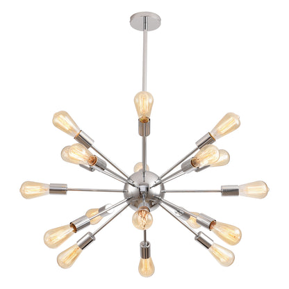 Lusteria 18-Light Modern Chrome Sputnik Sphere Chandelier