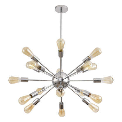 Lusteria 18-Light Modern Chrome Sputnik Sphere Chandelier