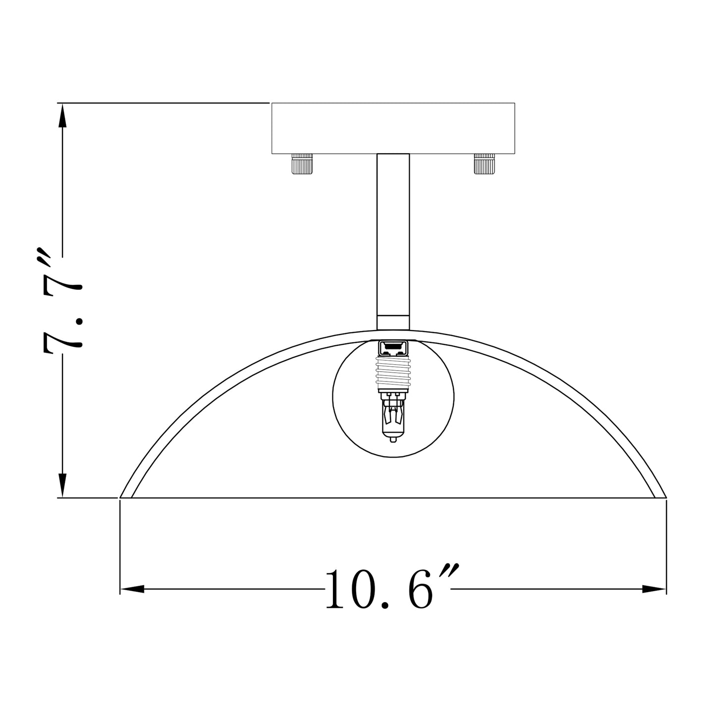 Lusteria 1-Light Iron Farmhouse Semi Flush Mount Ceiling Light