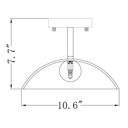 Lusteria 1-Light Iron Farmhouse Semi Flush Mount Ceiling Light