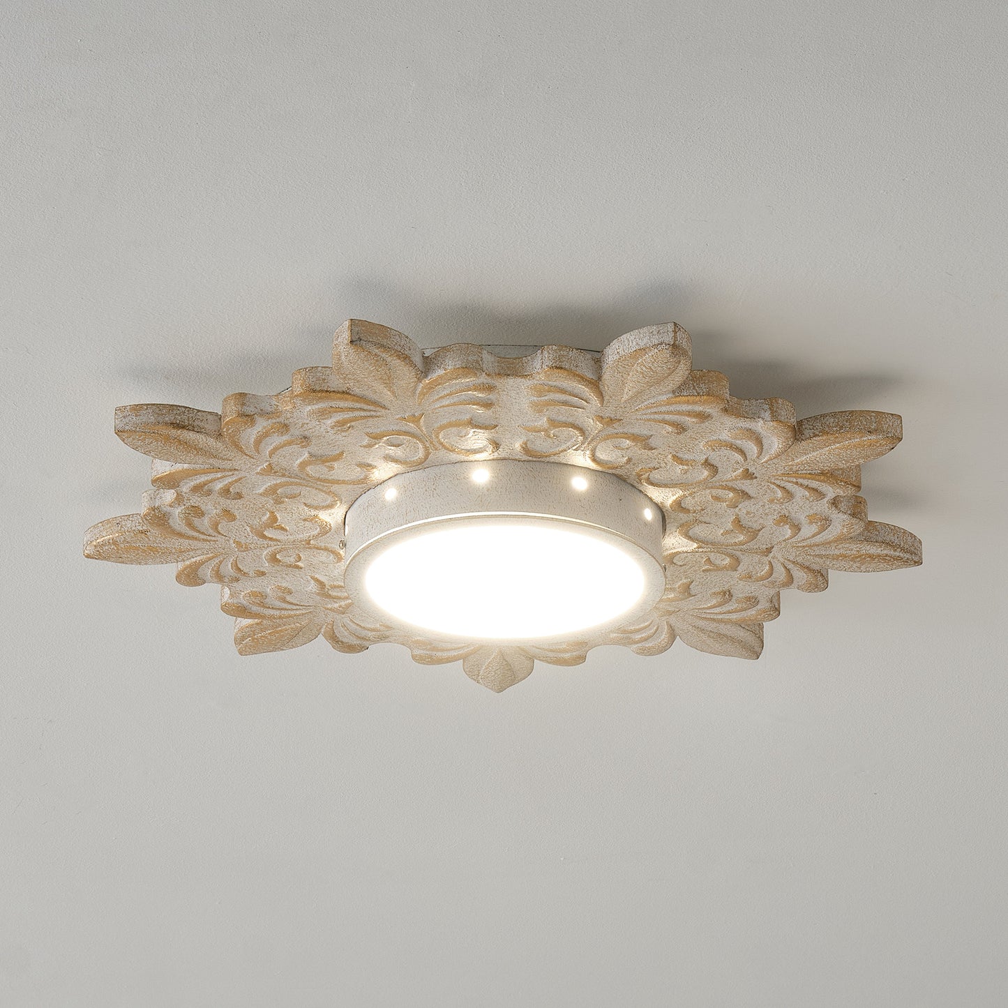 Lusteria 22" White Modern Sunburst Flush Mount LED Light