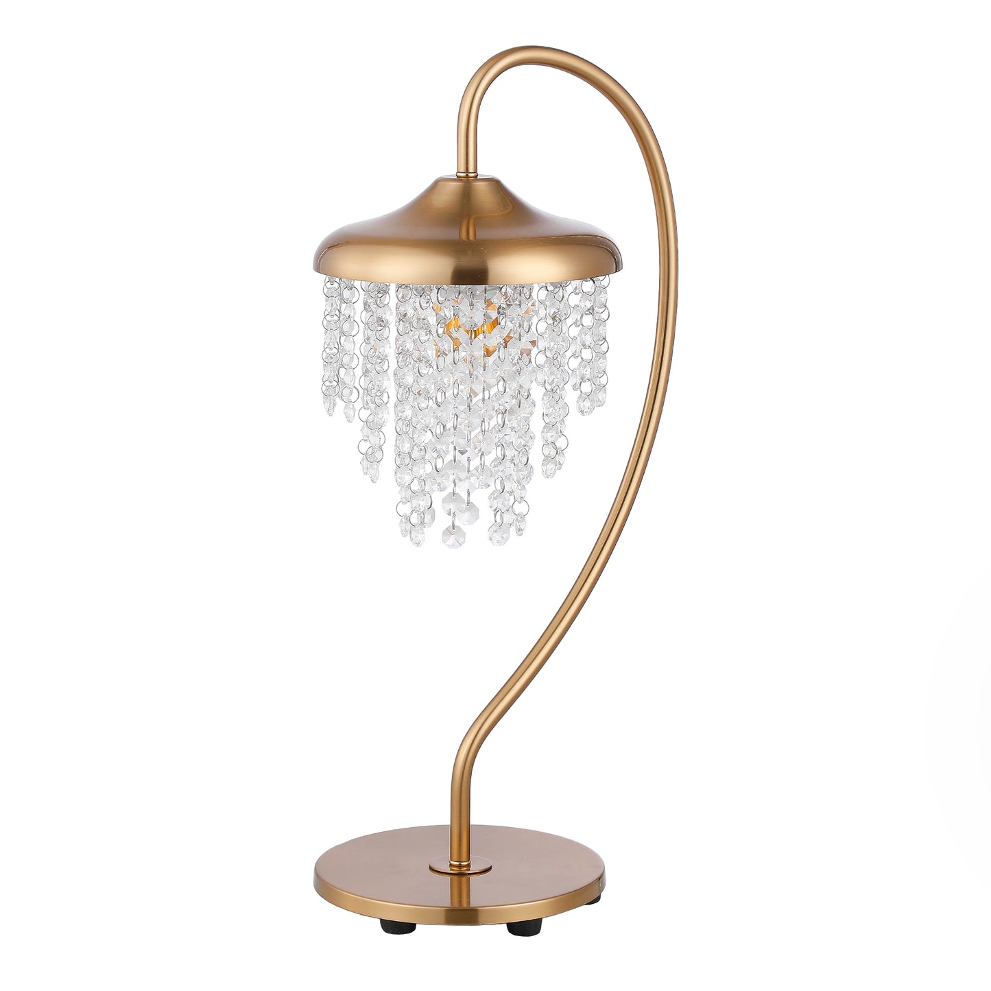 Lusteria 21" Tall 1-Light Golden Crystal Shade Modern Table Lamp