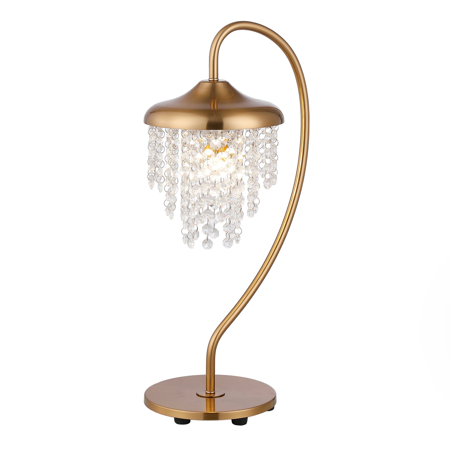 Lusteria 21" Tall 1-Light Golden Crystal Shade Modern Table Lamp