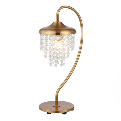 Lusteria 21" Tall 1-Light Golden Crystal Shade Modern Table Lamp