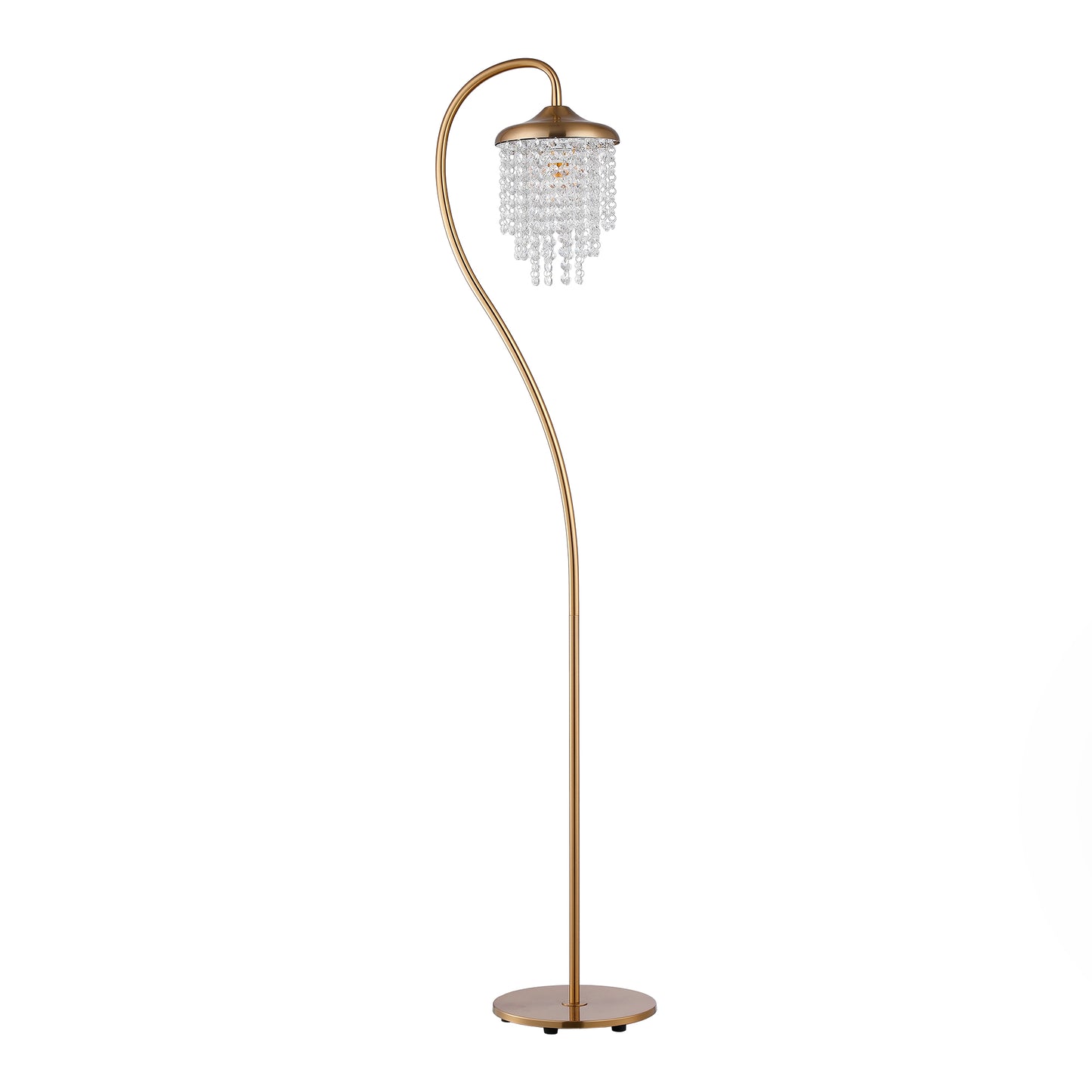 Lusteria 58" Tall 1-Light Golden Crystal Shade Modern Floor Lamp