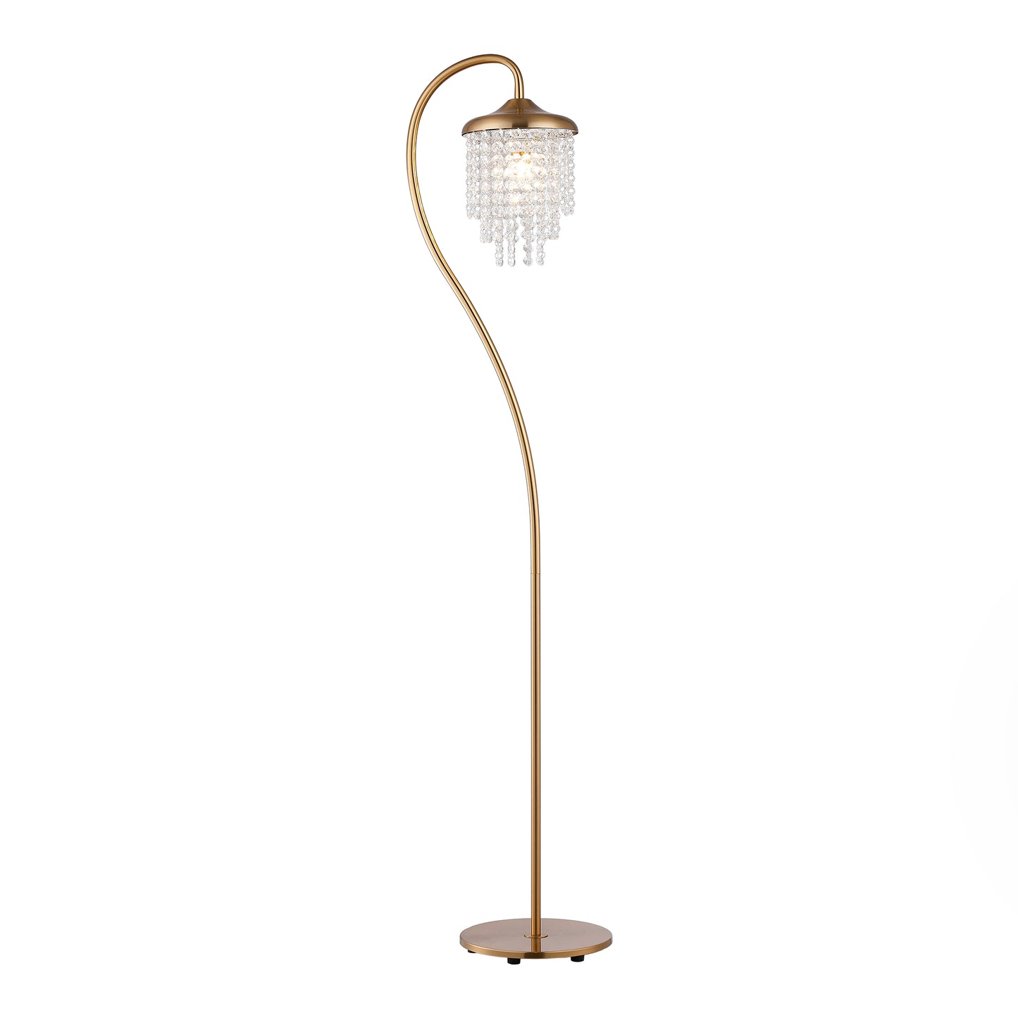 Lusteria 58" Tall 1-Light Golden Crystal Shade Modern Floor Lamp