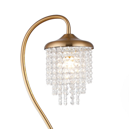 Lusteria 58" Tall 1-Light Golden Crystal Shade Modern Floor Lamp