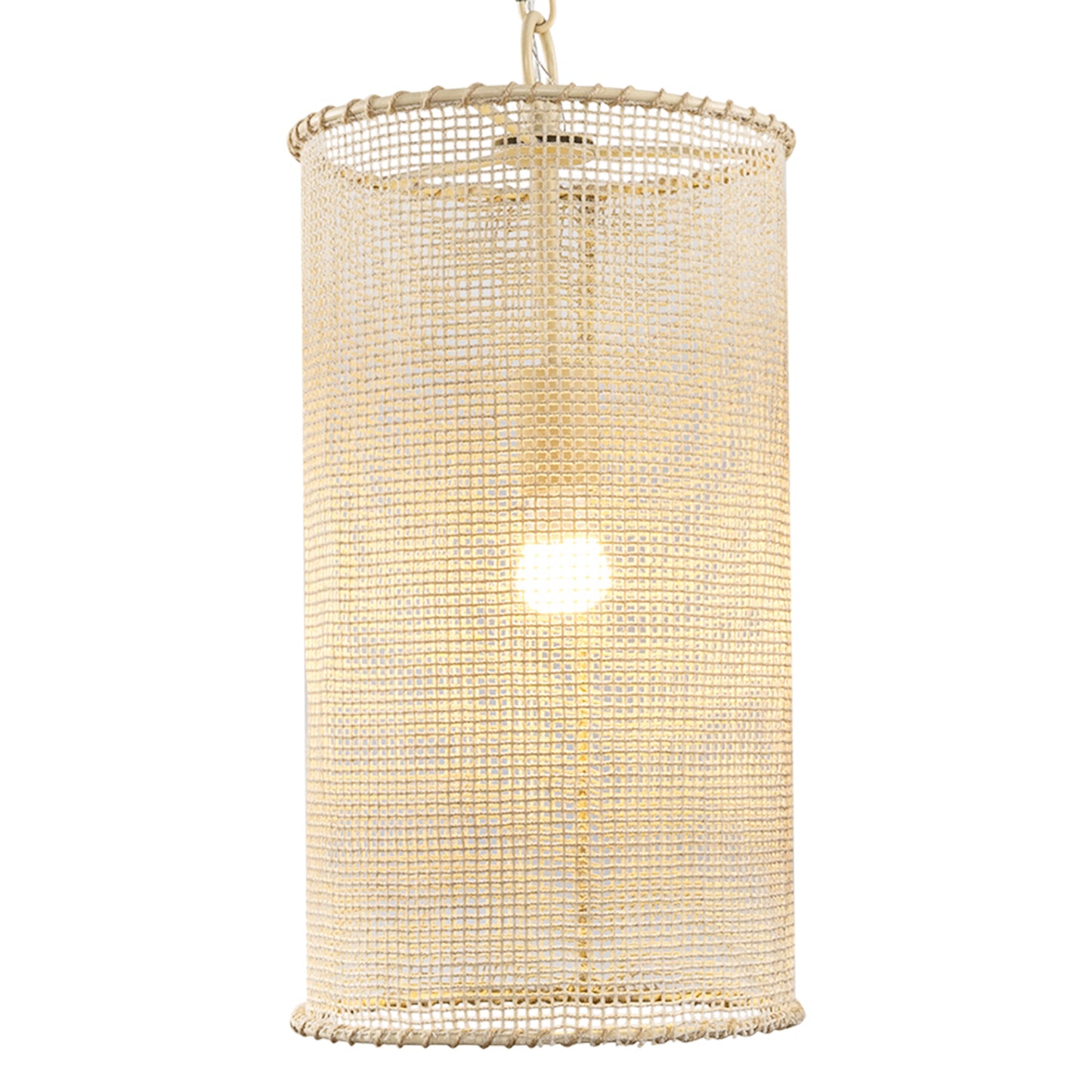 Lusteria 1-Light Farmhouse Beige Woven Hemp Rope Pendant Lighting