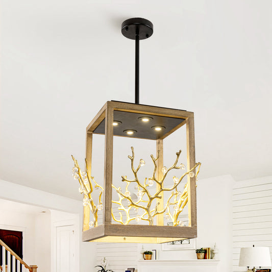 Lusteria 4-Light Modern Vintage Gold Branches Pendant Lighting