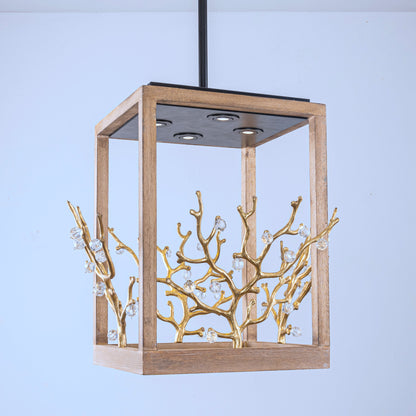 Lusteria 4-Light Modern Vintage Gold Branches Pendant Lighting