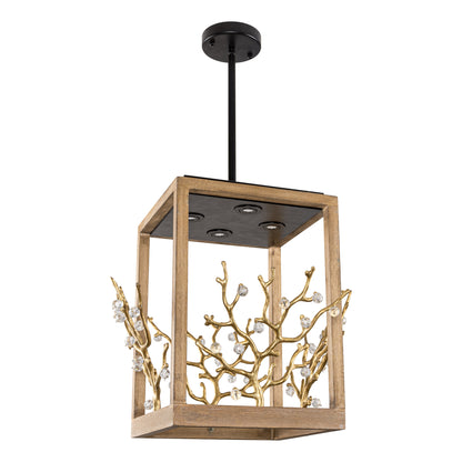 Lusteria 4-Light Modern Vintage Gold Branches Pendant Lighting