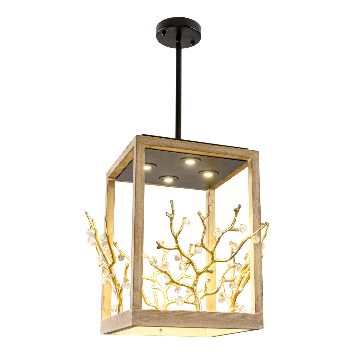 Lusteria 4-Light Modern Vintage Gold Branches Pendant Lighting