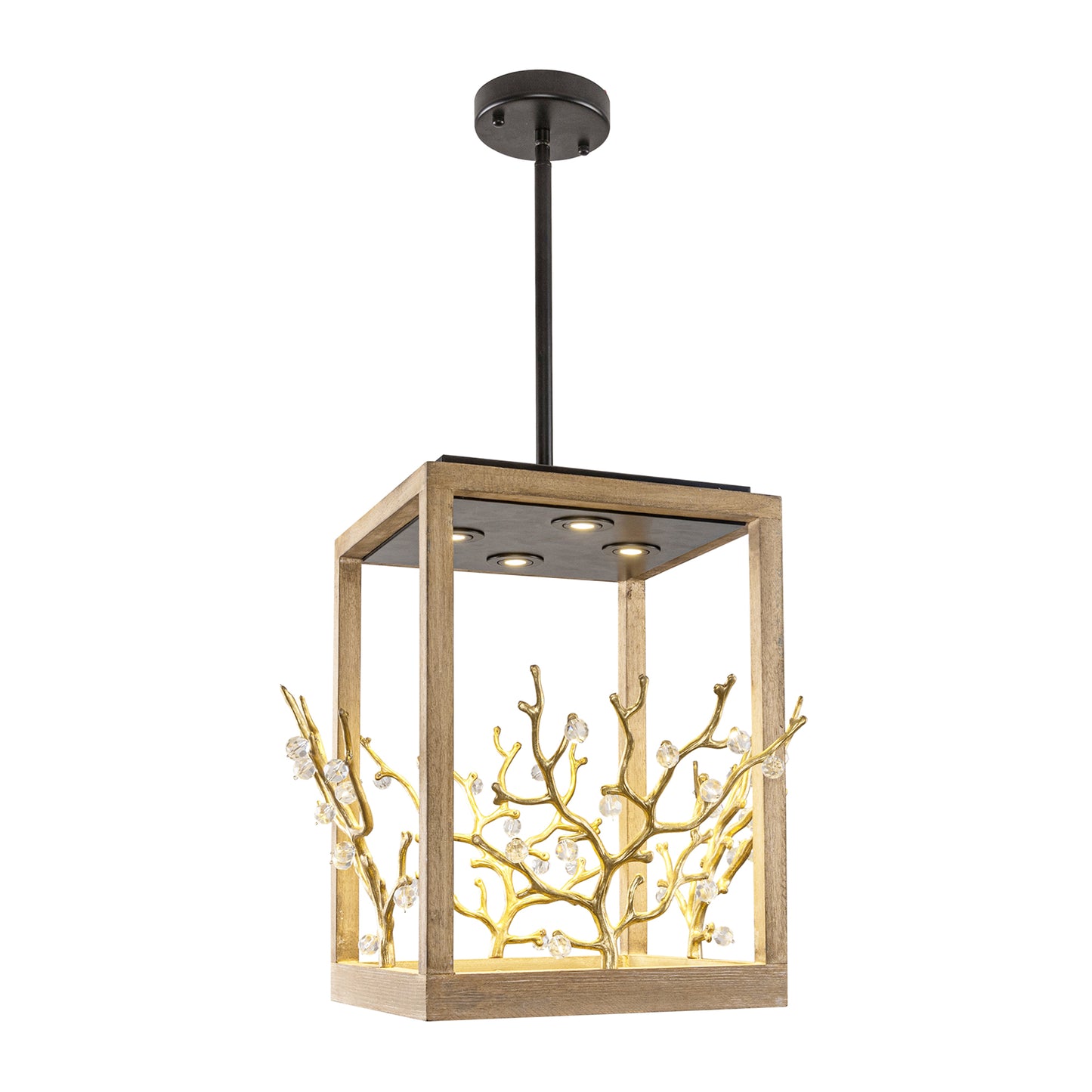 Lusteria 4-Light Modern Vintage Gold Branches Pendant Lighting