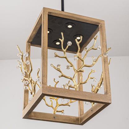 Lusteria 4-Light Modern Vintage Gold Branches Pendant Lighting