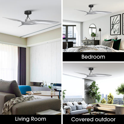 Platinum Breeze Modern 52" Silver Downrod Ceiling Fan